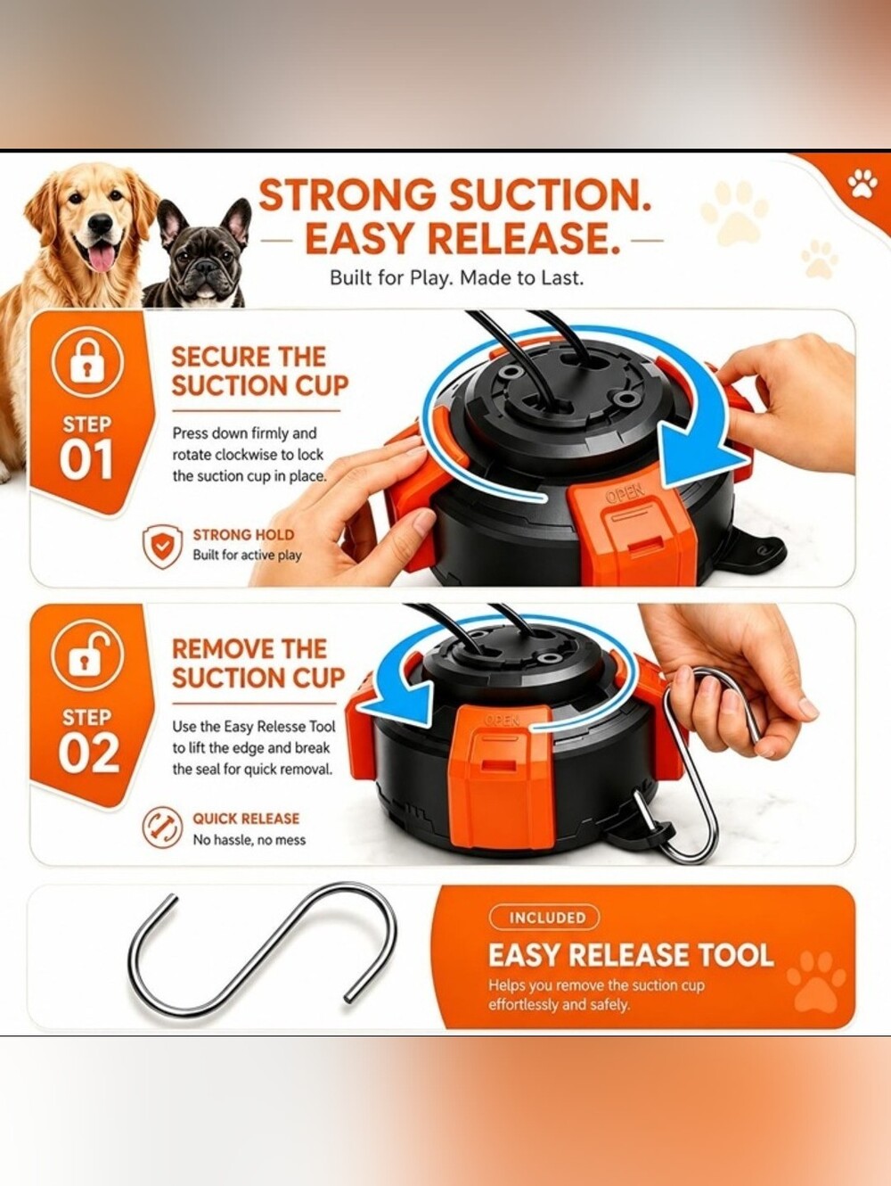Interactive Suction Cup Tug of War Dog Pull Toys, NIB - Picture 10 of 10